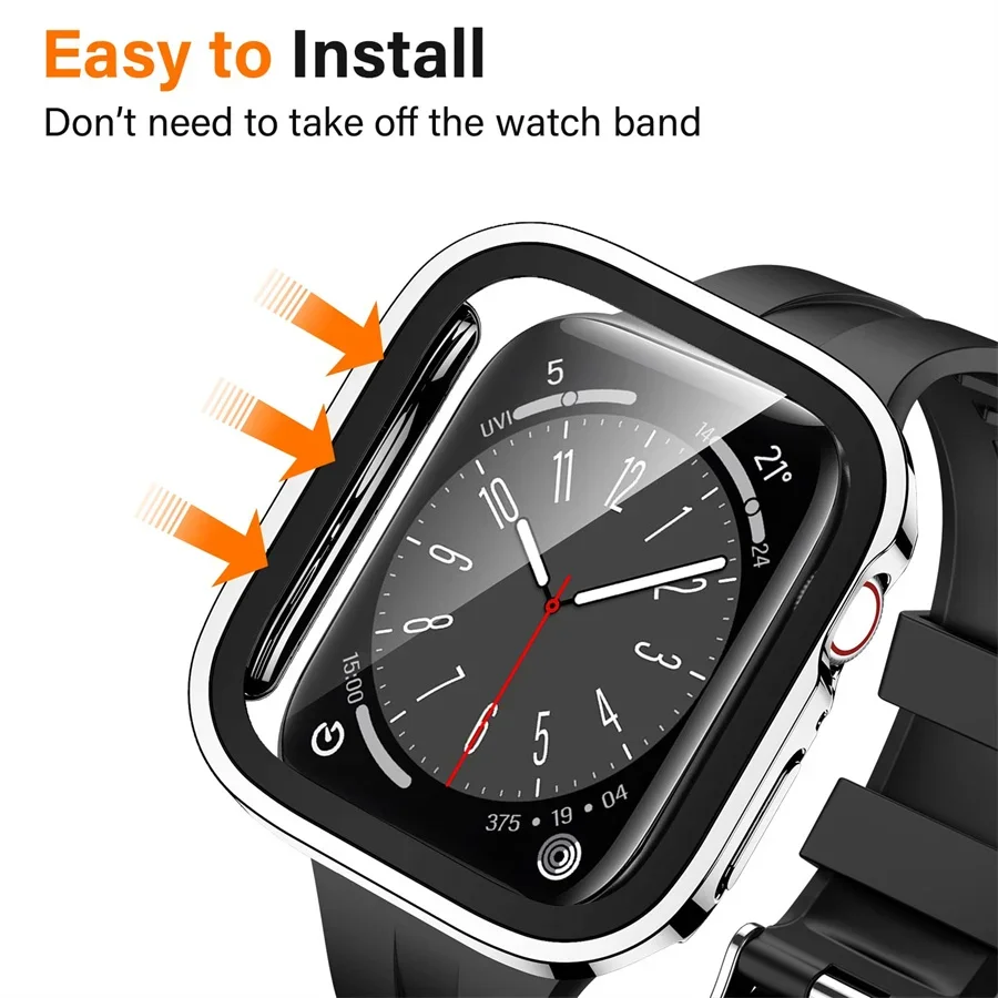 Glass+cover For Apple Watch ca - Smartwatch Watch Accessories For Women avis et prix