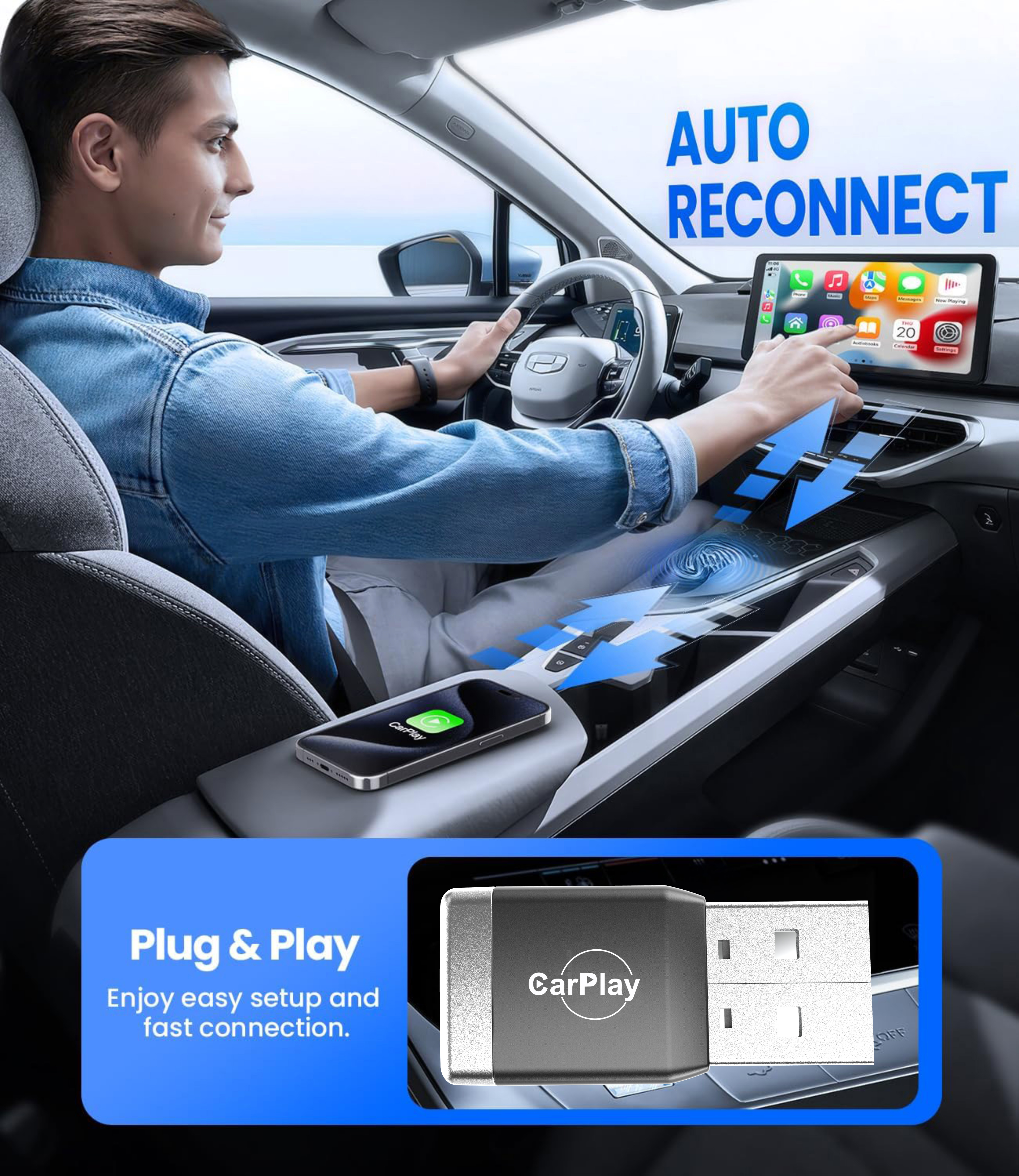 New Wireless CarPlay Android A - Smartwatch Universal avis et prix