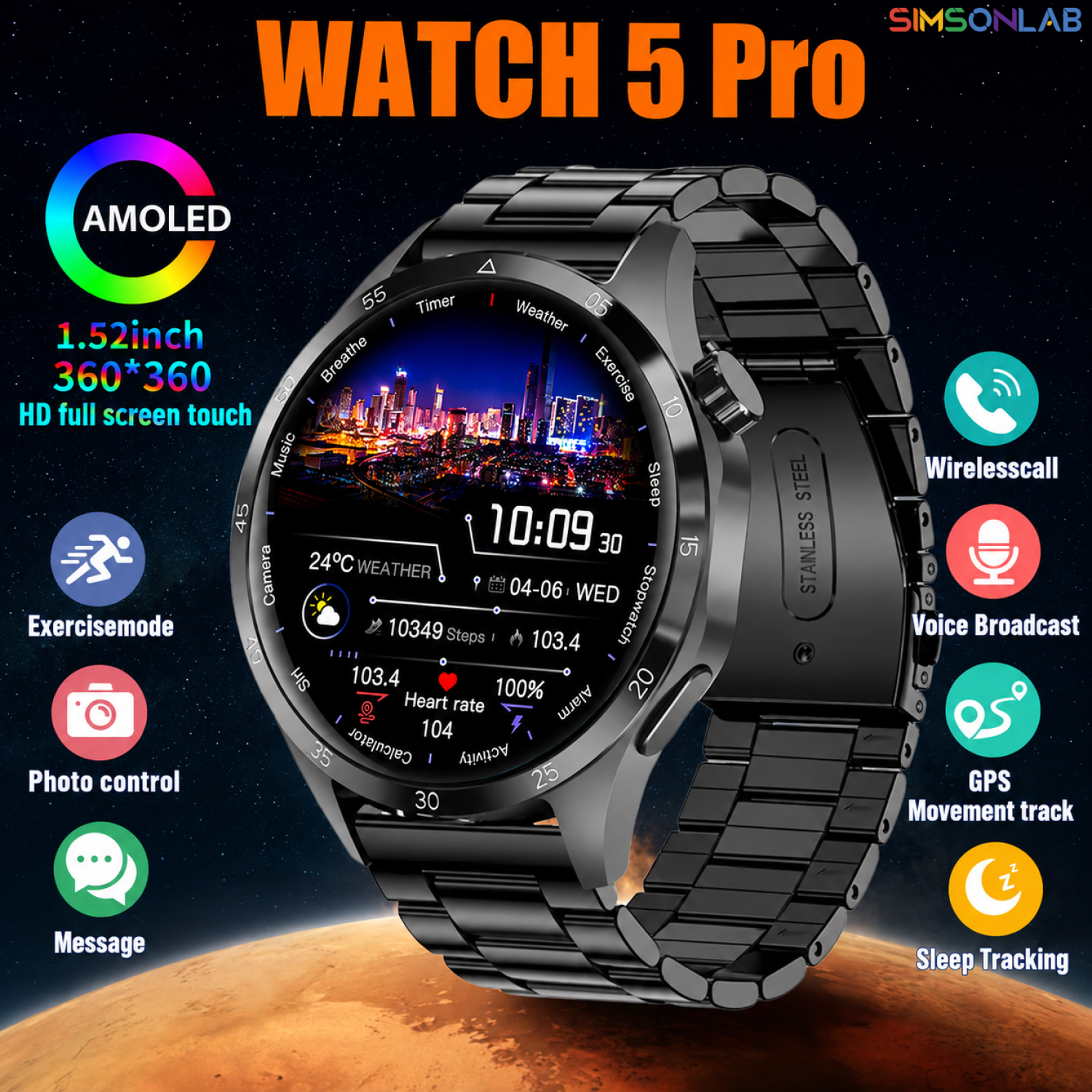 2026 Watch 5 Pro GPS Track Com - Smartwatch Custom avis et prix