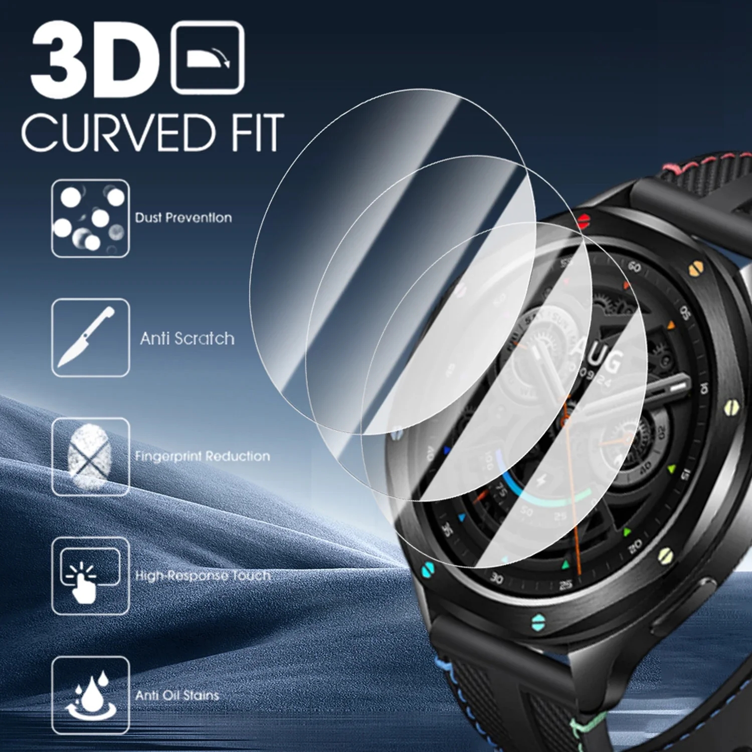 2PCS Tempered Glass For Xiaomi - Xiaomi Smartwatch S4 Accessories avis et prix