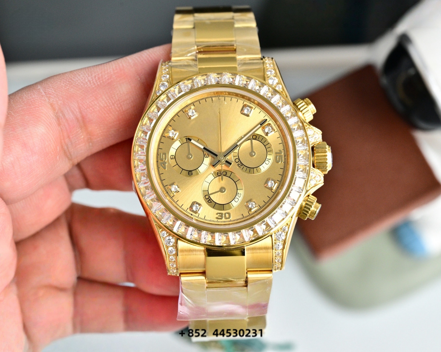 42mm Diamond Gold Men’s Chrono - Smartwatch Custom avis et prix