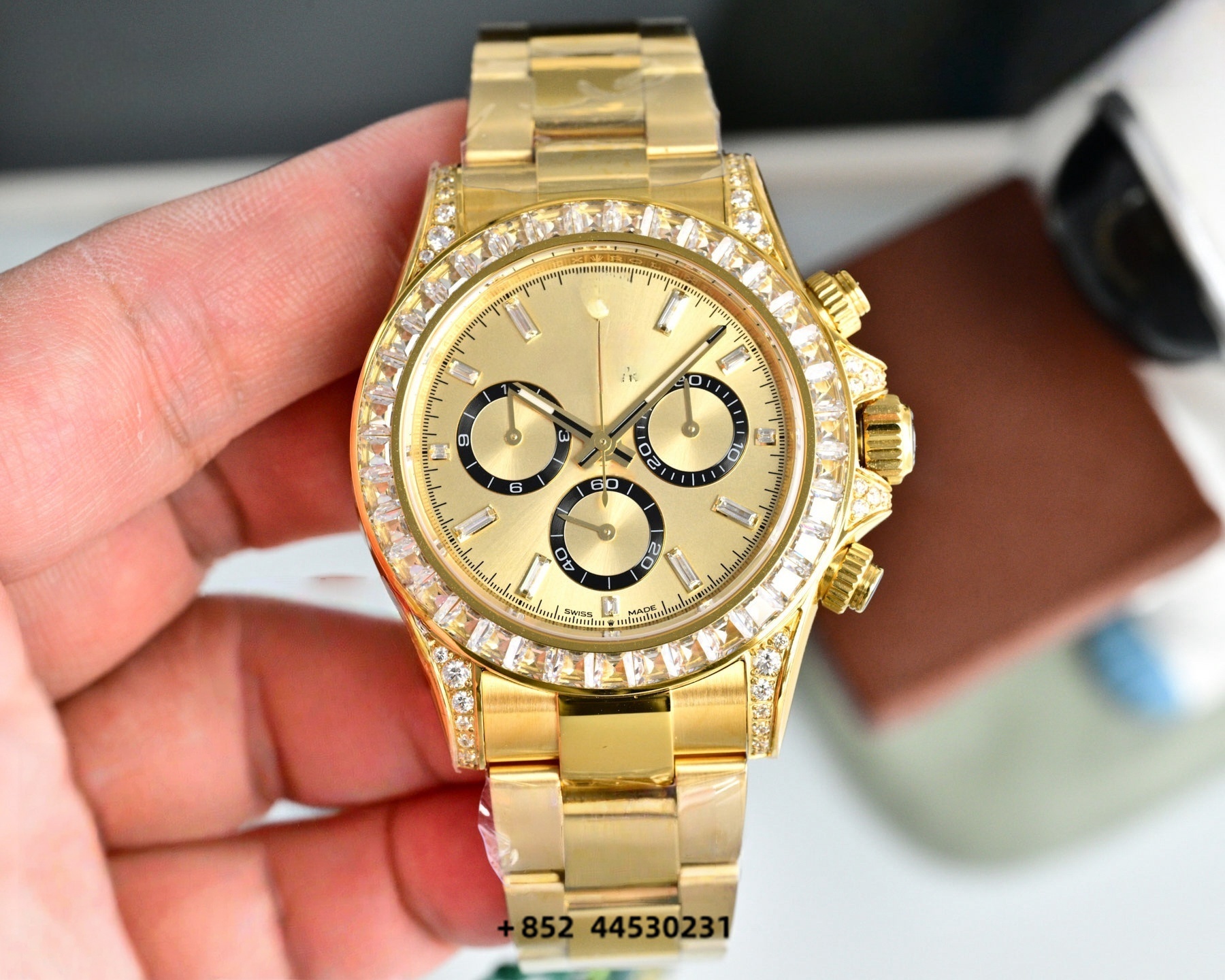 42mm Diamond Gold Men’s Chrono - Smartwatch Custom avis et prix