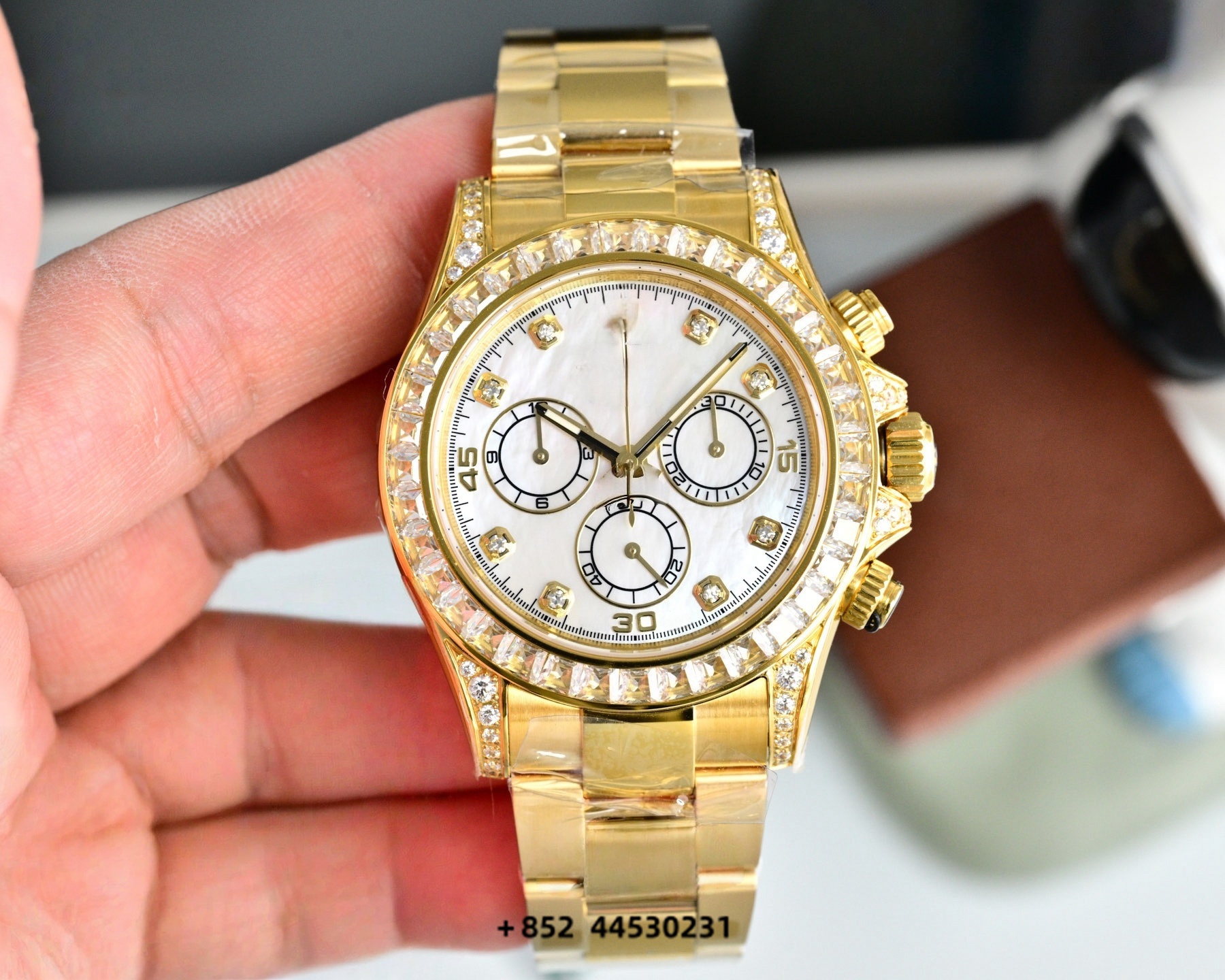 42mm Diamond Gold Men’s Chrono - Smartwatch Custom avis et prix