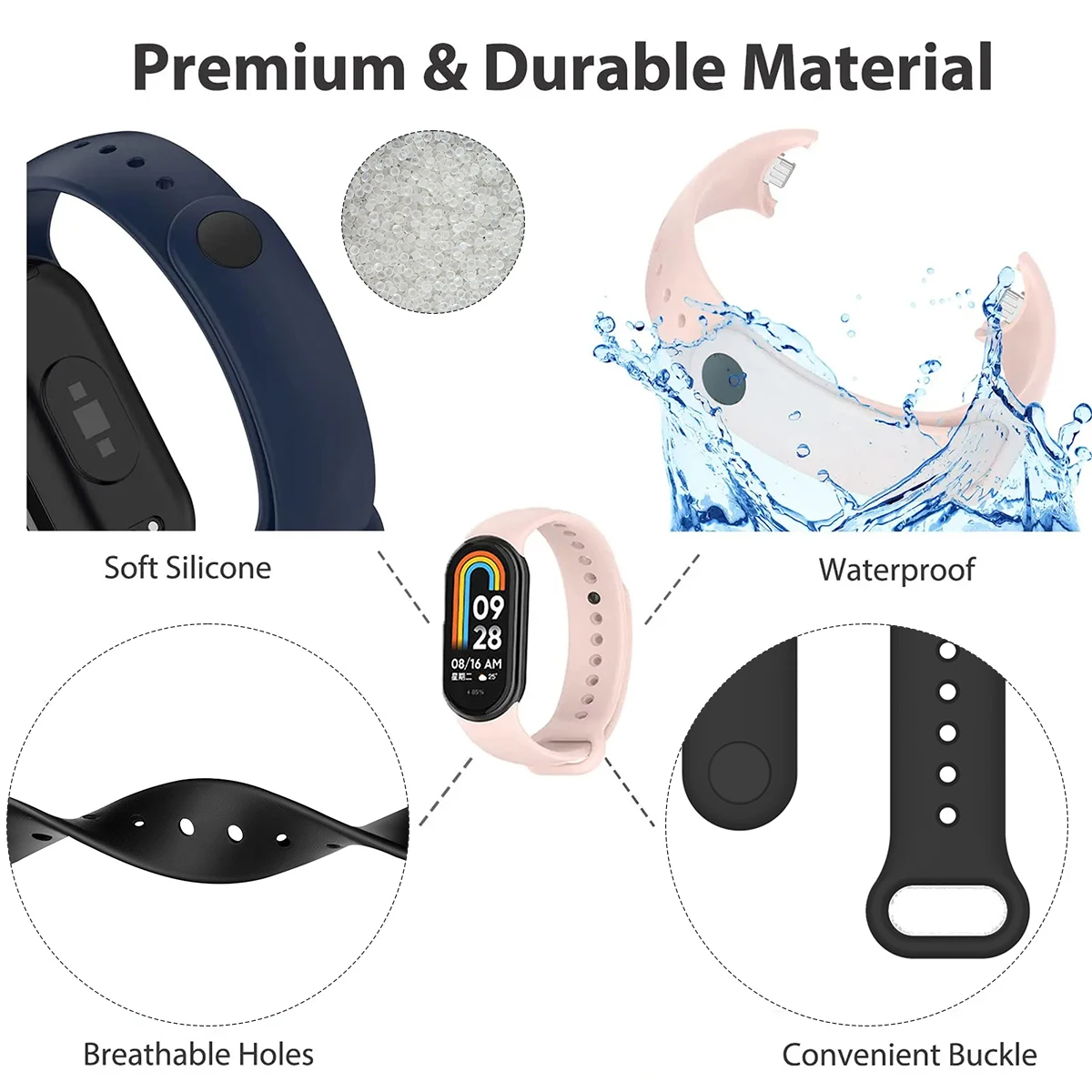 Strap for Xiaomi Mi Band 9/9 N - Silicone Band Replacement avis et prix
