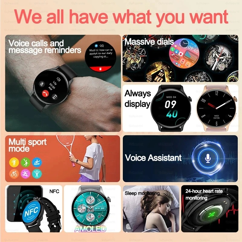 Women Smartwatch NFC AMOLED Sc - Smartwatch Custom avis et prix