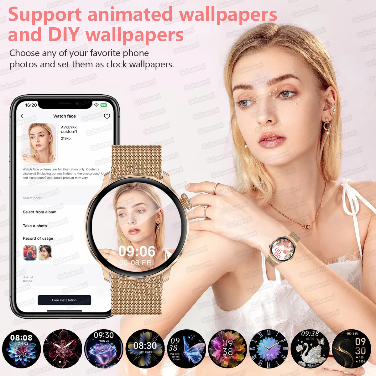 New Ultra-thin 8.9mm Lady Smar - Smartwatch Custom avis et prix