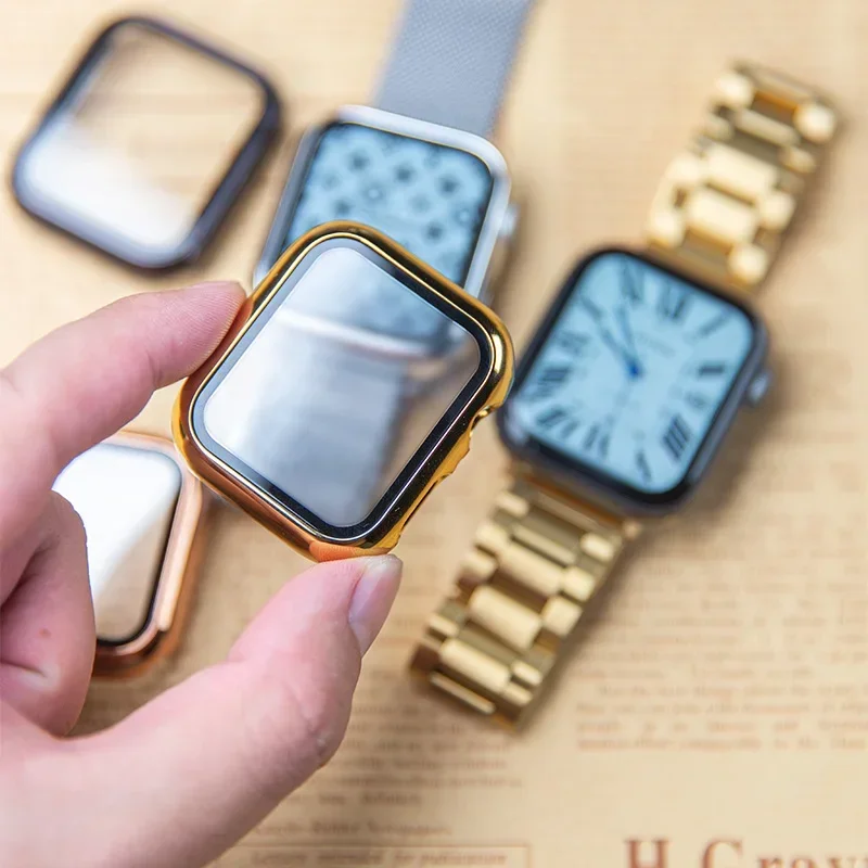 Glass+case For Apple Watch ban - Smartwatch Watch Accessories For Women avis et prix