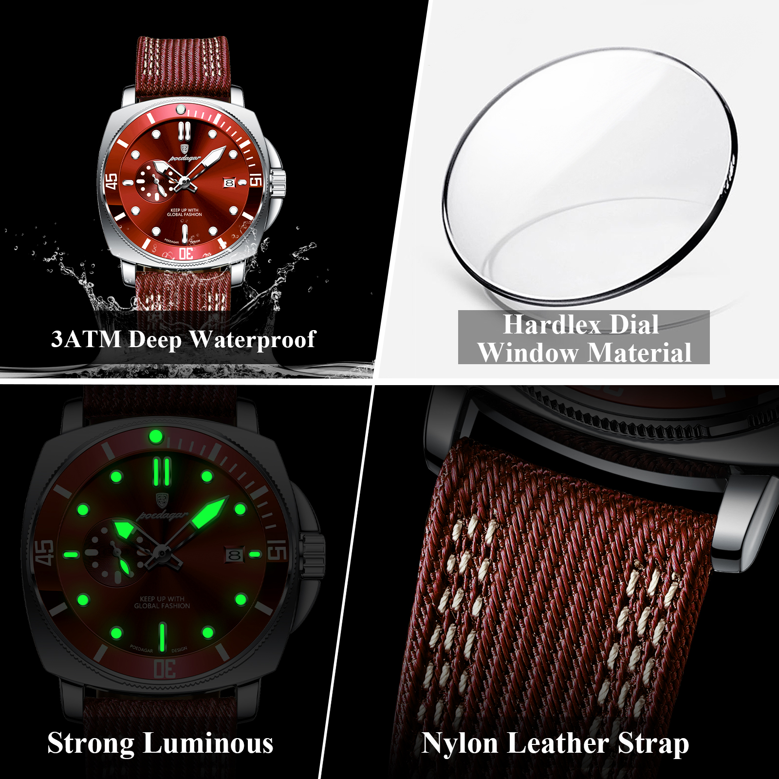POEDAGAR Luxury Fashion Man Wa - Smartwatch Guess avis et prix